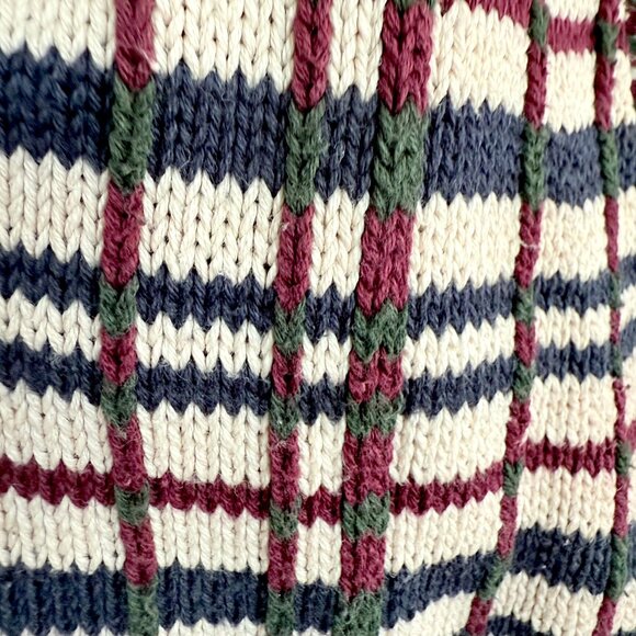 Vintage Men's 100% Cotton Plaid Grandpa Sweater Vest by INC Size L - Picture 7 of 10